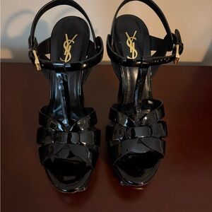 Yves Saint Laurent Glossy Black Heels